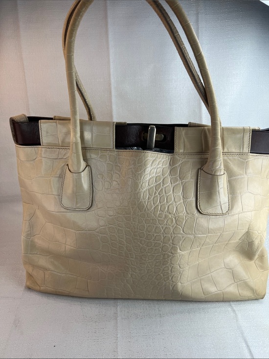 Furla Handbags - Furla crocodile embossed, beige large tote